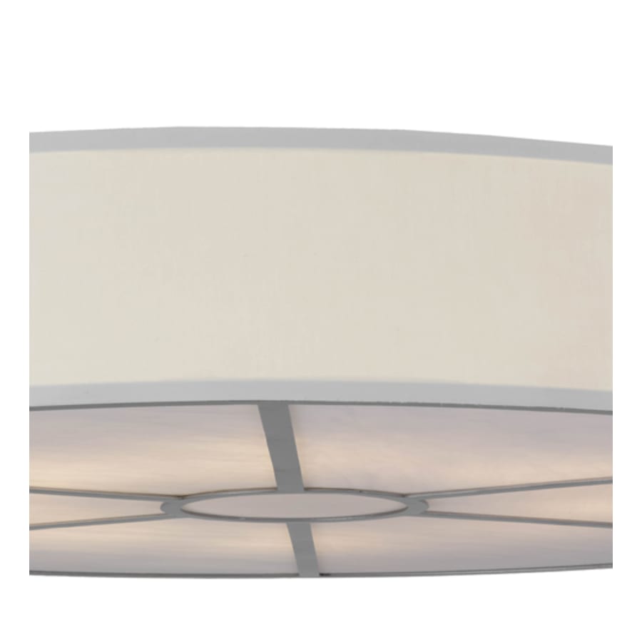 Meyda Tiffany Cilindro 8 Light 48" Wide Flush Mount Drum Ceiling Fixture with White Shade - Nickel Finish