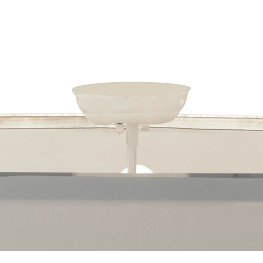 Meyda Tiffany Cilindro 8 Light 48" Wide Flush Mount Drum Ceiling Fixture with White Shade - Nickel Finish