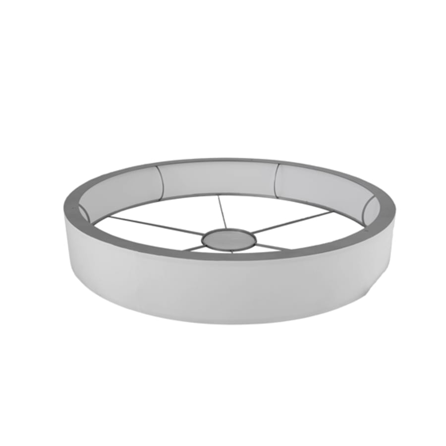 Meyda Tiffany Cilindro 8 Light 48" Wide Flush Mount Drum Ceiling Fixture with White Shade - Nickel Finish