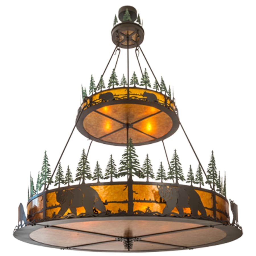 Meyda Tiffany Bear in the Woods 12 Light 72" Wide Pendant