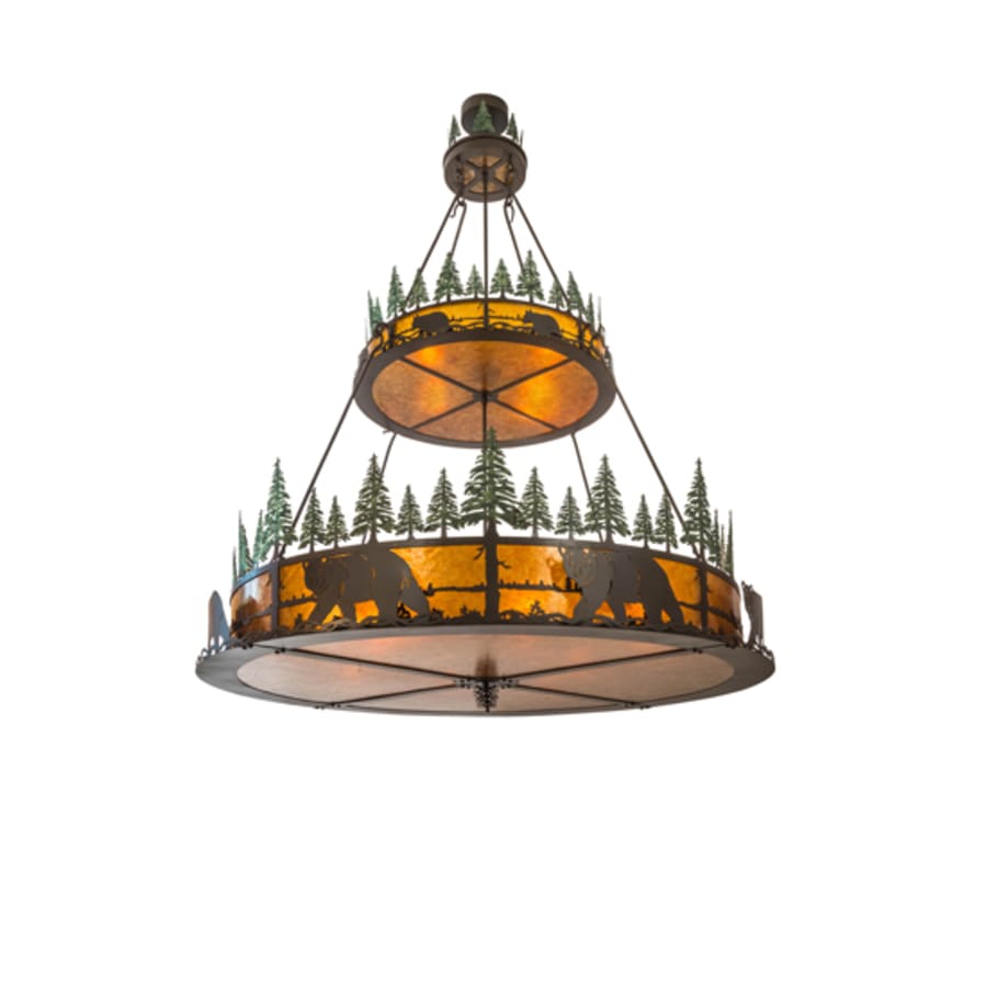 Meyda Tiffany Bear in the Woods 12 Light 72" Wide Pendant