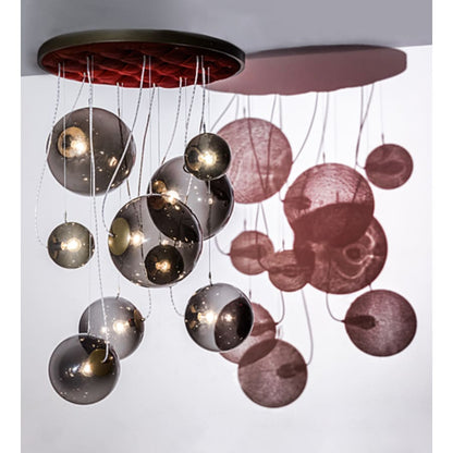 Meyda Tiffany Bola 9 Light 40" Wide Abstract Multi Light Pendant