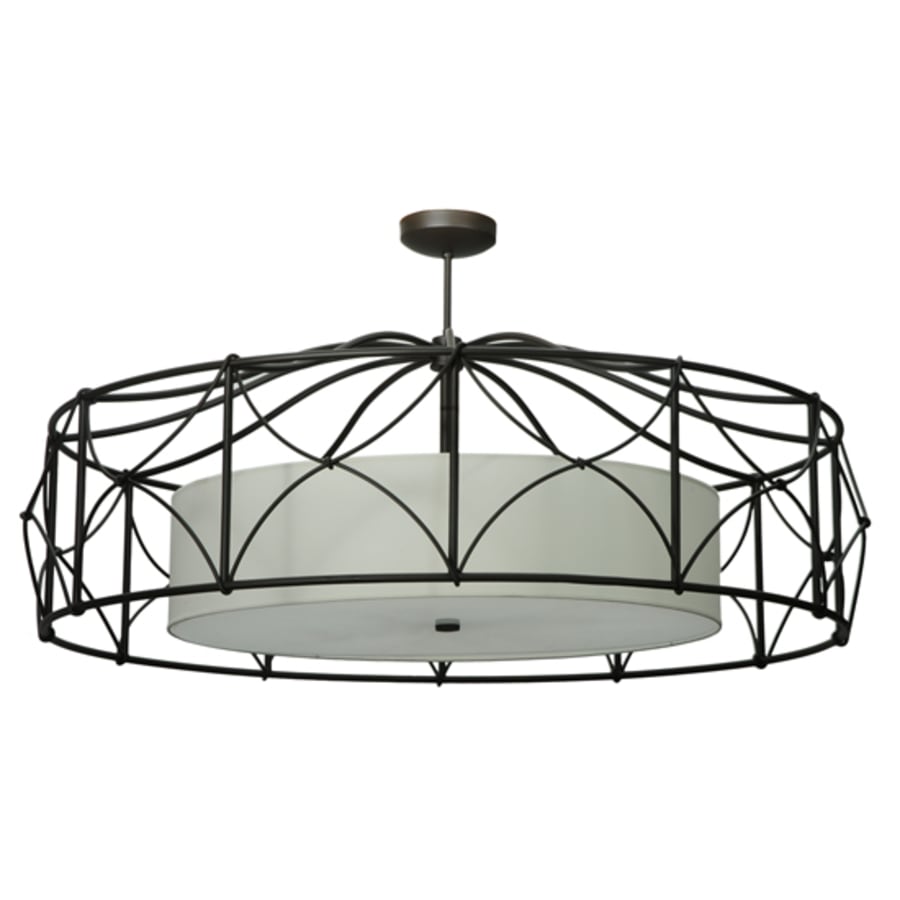 Meyda Tiffany Aspen 4 Light 53" Wide Semi-Flush Drum Ceiling Fixture
