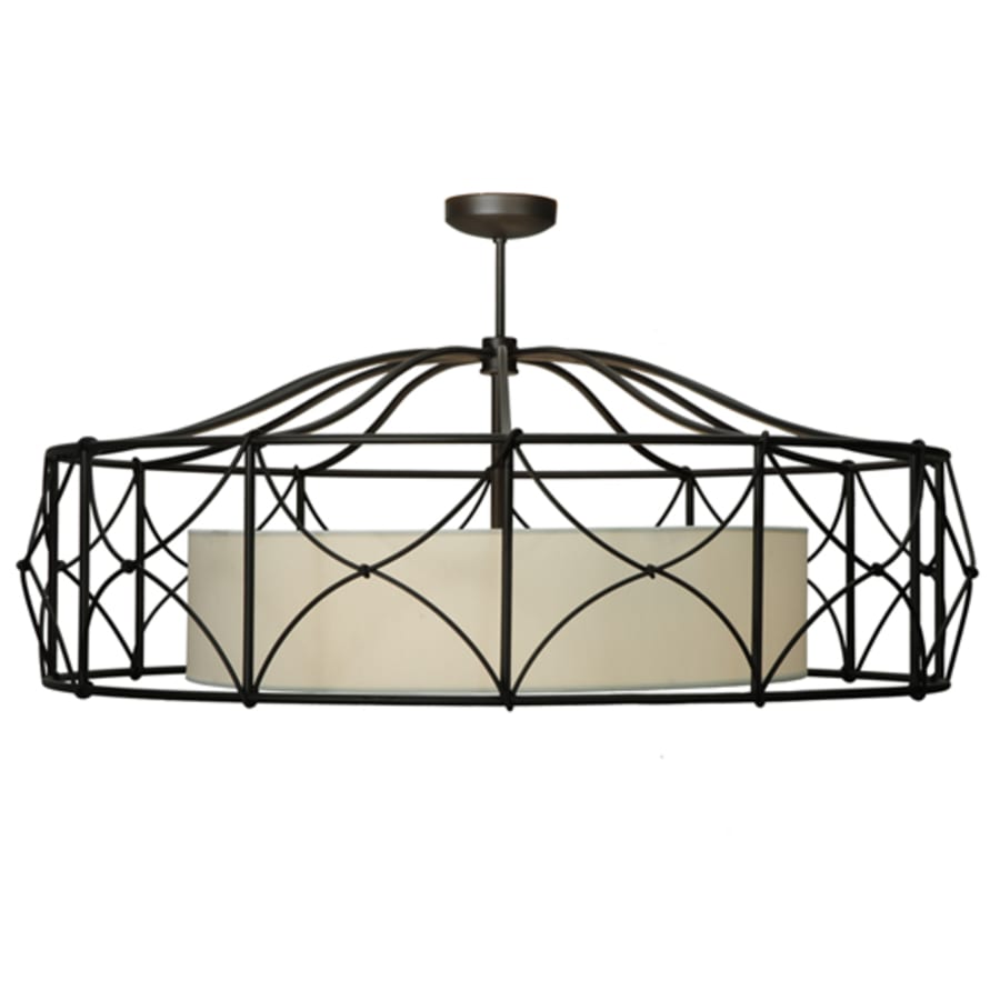 Meyda Tiffany Aspen 4 Light 53" Wide Semi-Flush Drum Ceiling Fixture
