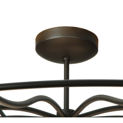 Meyda Tiffany Aspen 4 Light 53" Wide Semi-Flush Drum Ceiling Fixture