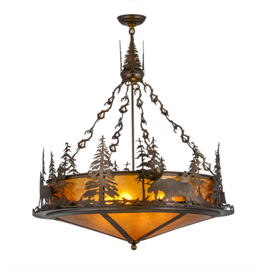 Meyda Tiffany Wildlife at Dusk 4 Light 34" Wide Pendant