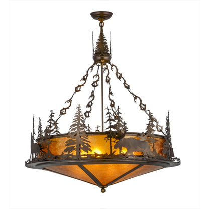 Meyda Tiffany Wildlife at Dusk 4 Light 34" Wide Pendant