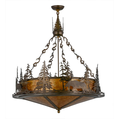 Meyda Tiffany Wildlife at Dusk 4 Light 34" Wide Pendant