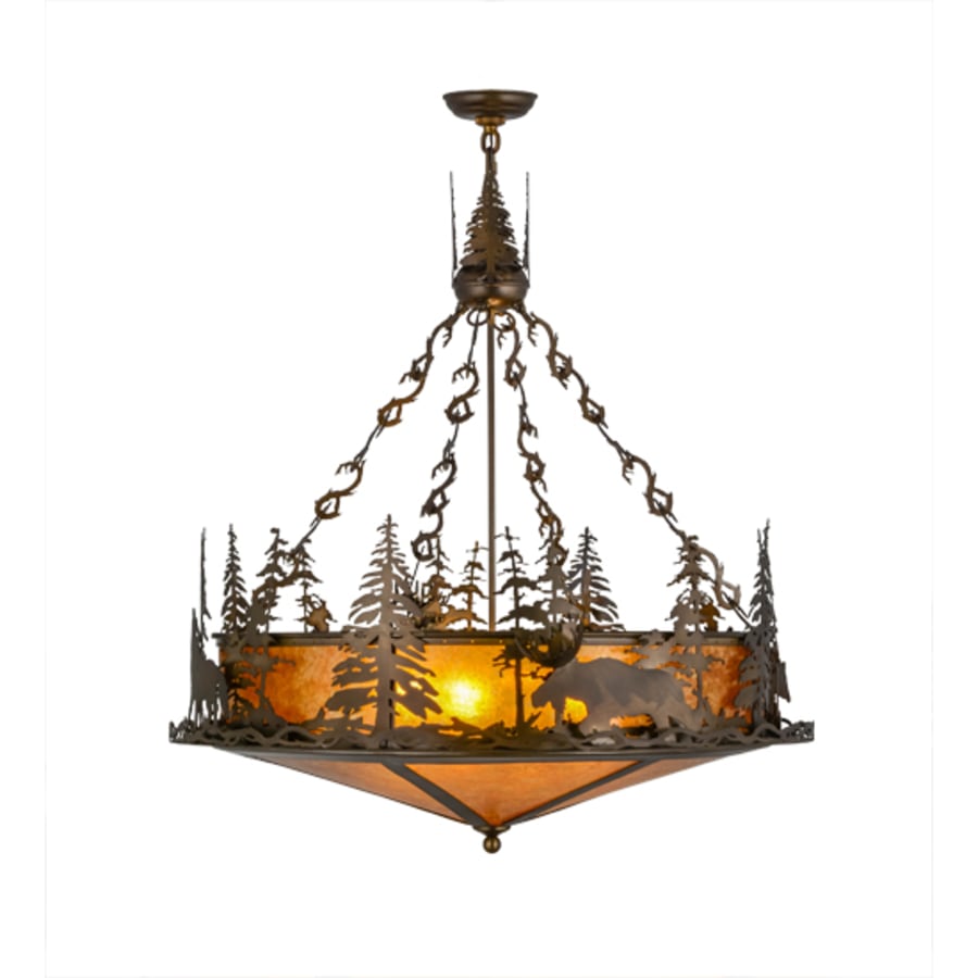 Meyda Tiffany Wildlife at Dusk 4 Light 34" Wide Pendant