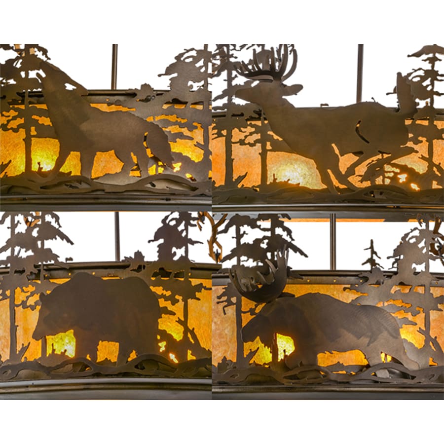 Meyda Tiffany Wildlife at Dusk 4 Light 34" Wide Pendant