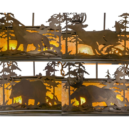 Meyda Tiffany Wildlife at Dusk 4 Light 34" Wide Pendant