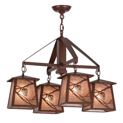 Meyda Tiffany Whispering Pines 4 Light 28" Wide Chandelier