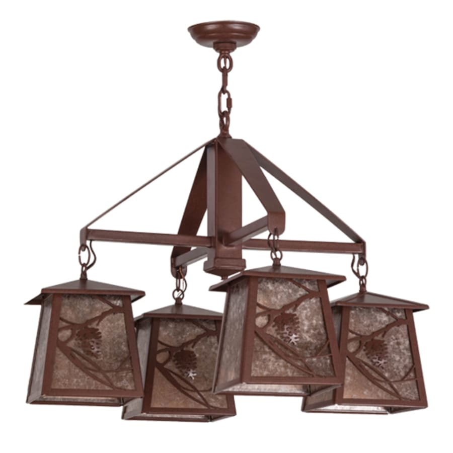 Meyda Tiffany Whispering Pines 4 Light 28" Wide Chandelier