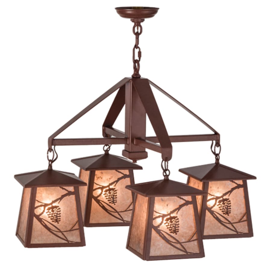 Meyda Tiffany Whispering Pines 4 Light 28" Wide Chandelier