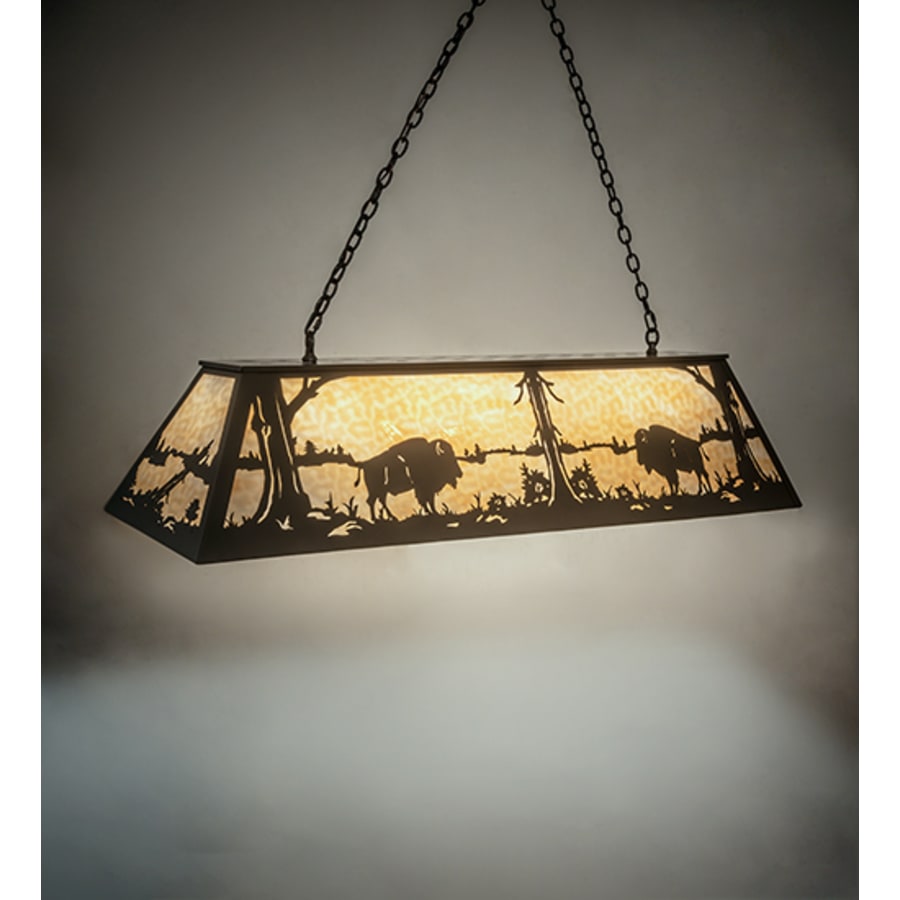 Meyda Tiffany Buffalo at Lake 9 Light 60" Wide Linear Pendant