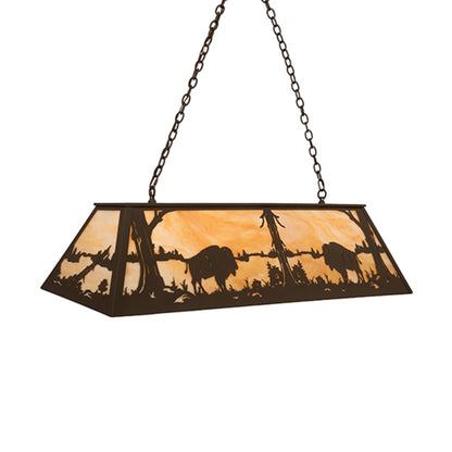 Meyda Tiffany Buffalo at Lake 9 Light 60" Wide Linear Pendant