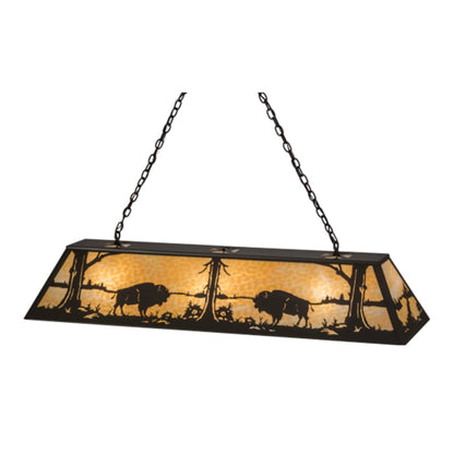 Meyda Tiffany Buffalo at Lake 9 Light 60" Wide Linear Pendant
