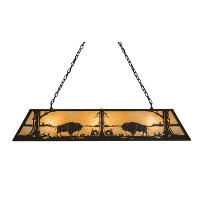 Meyda Tiffany Buffalo at Lake 9 Light 60" Wide Linear Pendant