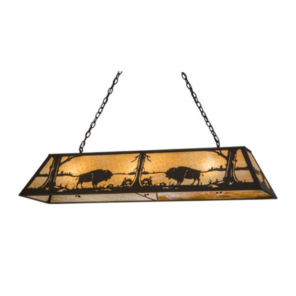Meyda Tiffany Buffalo at Lake 9 Light 60" Wide Linear Pendant