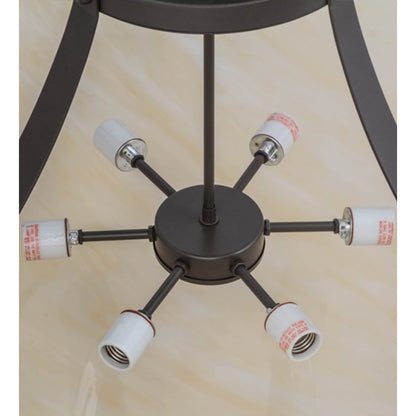 Meyda Tiffany Urban 6 Light 37" Wide Semi-Flush Bowl Ceiling Fixture
