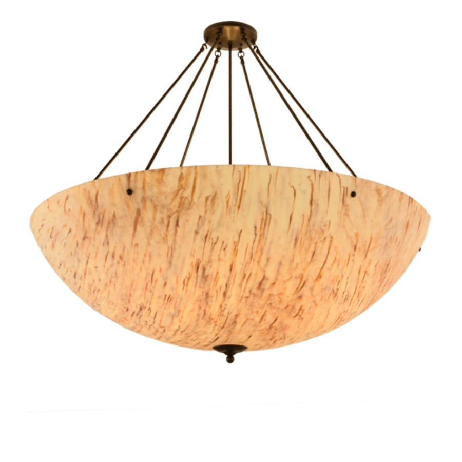 Meyda Tiffany Madison 8 Light 48" Wide Semi-Flush Bowl Ceiling Fixture with Beige Shade - Timeless Bronze Finish
