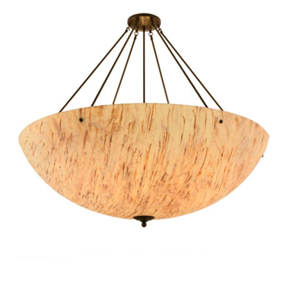 Meyda Tiffany Madison 8 Light 48" Wide Semi-Flush Bowl Ceiling Fixture with Beige Shade - Timeless Bronze Finish