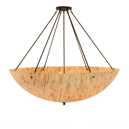 Meyda Tiffany Madison 8 Light 48" Wide Semi-Flush Bowl Ceiling Fixture with Beige Shade - Timeless Bronze Finish