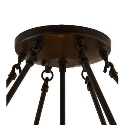 Meyda Tiffany Madison 8 Light 48" Wide Semi-Flush Bowl Ceiling Fixture with Beige Shade - Timeless Bronze Finish