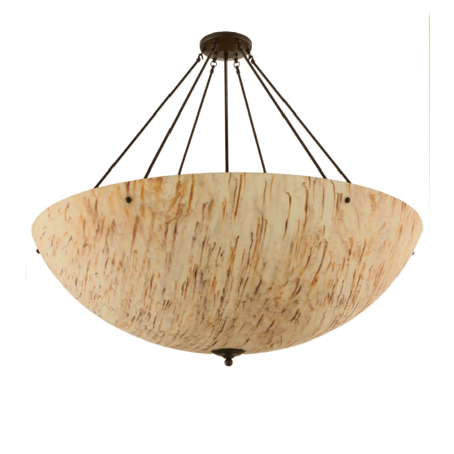Meyda Tiffany Madison 8 Light 48" Wide Semi-Flush Bowl Ceiling Fixture with Beige Shade - Timeless Bronze Finish