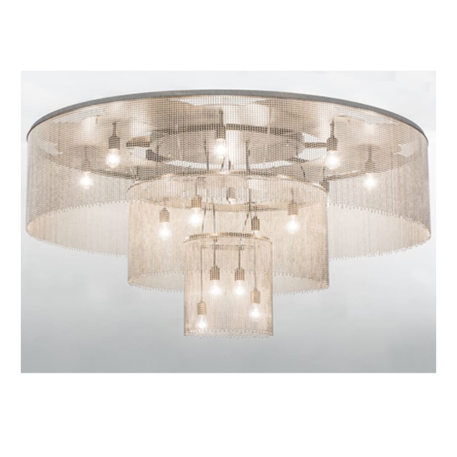 Meyda Tiffany Niagara 16 Light 72" Wide Flush Mount Ceiling Fixture - Nickel / Chrome Finish