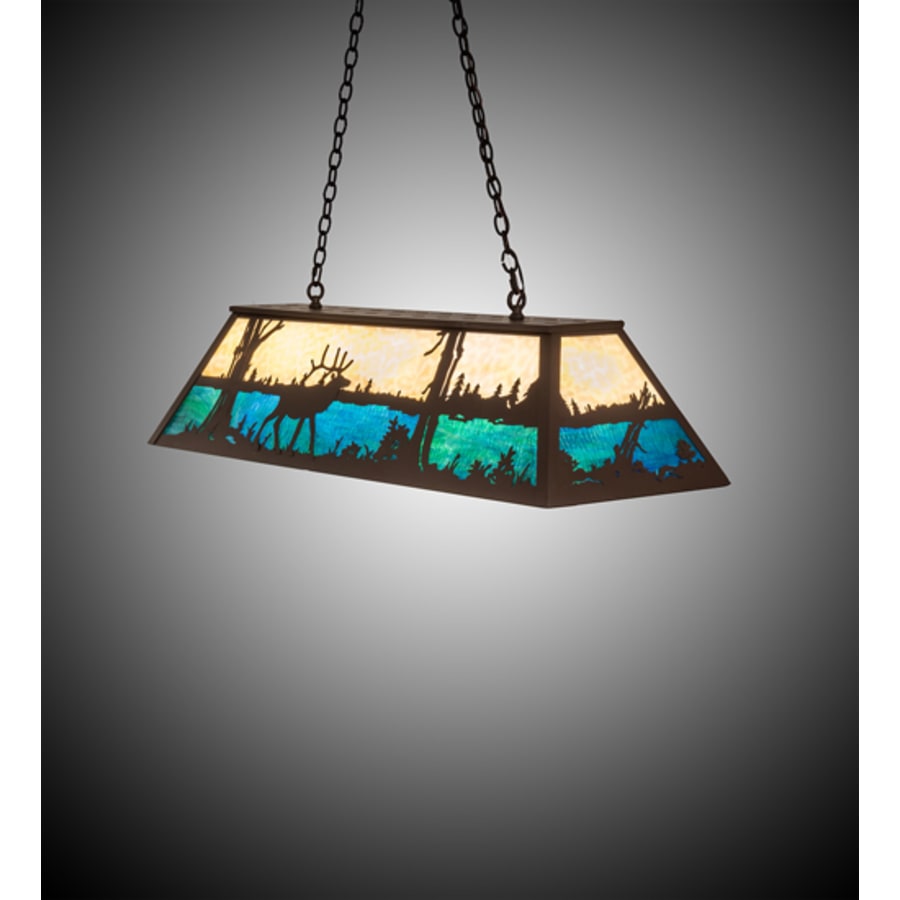 Meyda Tiffany Elk at Lake 9 Light 48" Wide Linear Pendant