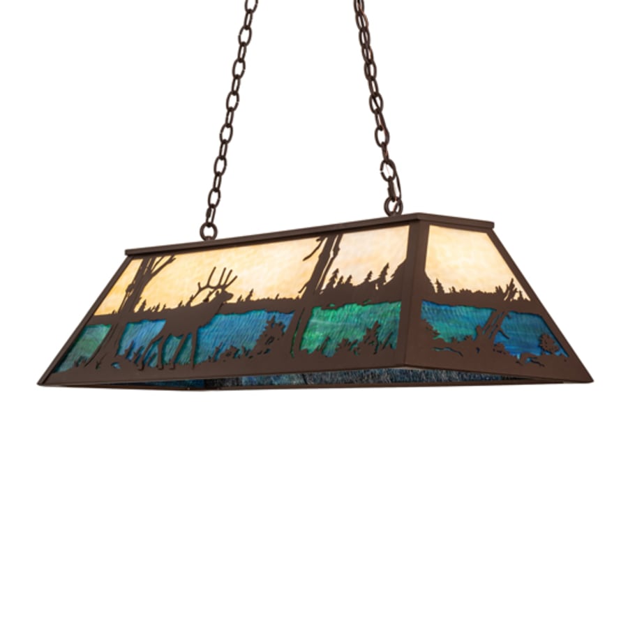 Meyda Tiffany Elk at Lake 9 Light 48" Wide Linear Pendant