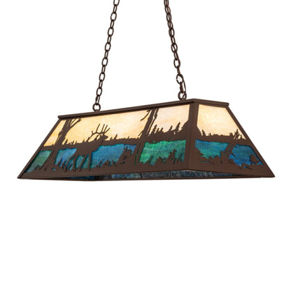 Meyda Tiffany Elk at Lake 9 Light 48" Wide Linear Pendant