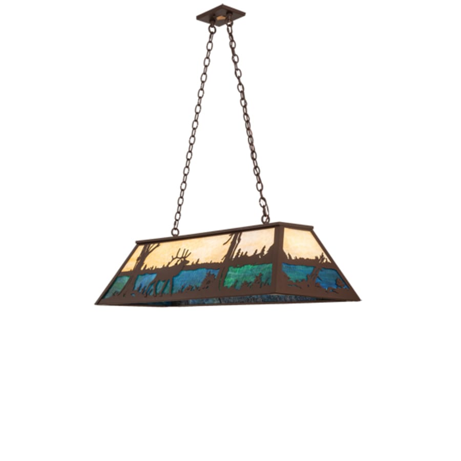 Meyda Tiffany Elk at Lake 9 Light 48" Wide Linear Pendant