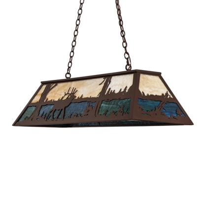 Meyda Tiffany Elk at Lake 9 Light 48" Wide Linear Pendant