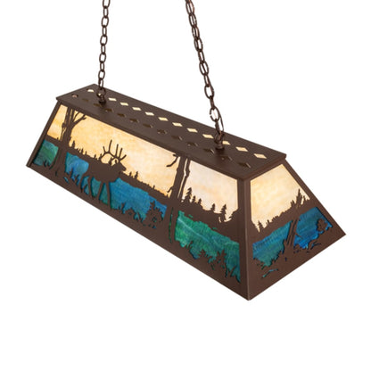 Meyda Tiffany Elk at Lake 9 Light 48" Wide Linear Pendant
