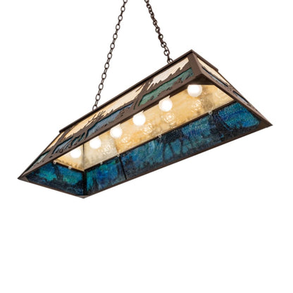 Meyda Tiffany Elk at Lake 9 Light 48" Wide Linear Pendant