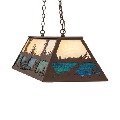 Meyda Tiffany Elk at Lake 9 Light 48" Wide Linear Pendant