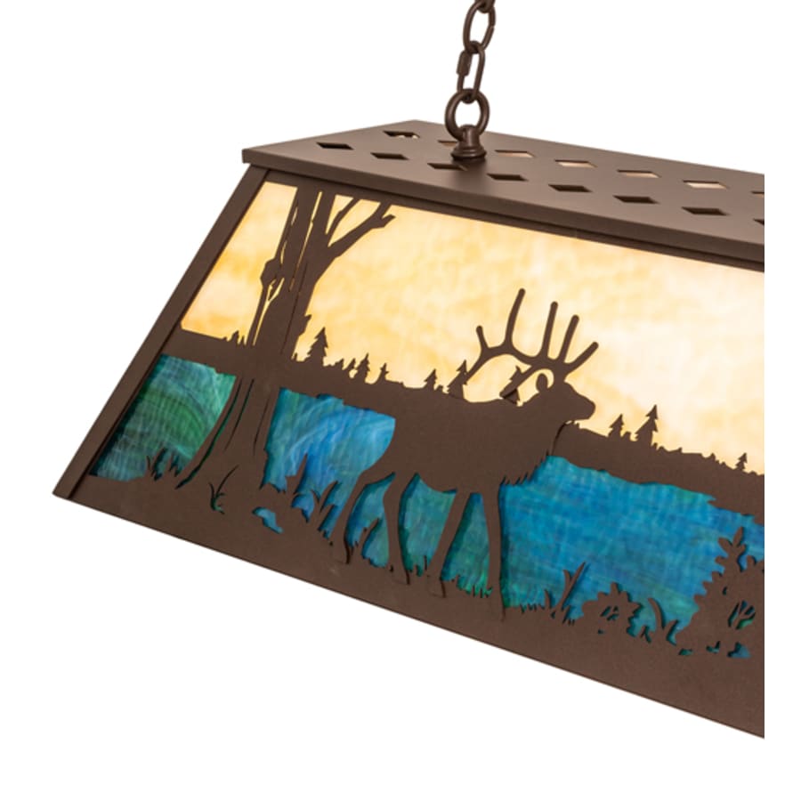 Meyda Tiffany Elk at Lake 9 Light 48" Wide Linear Pendant