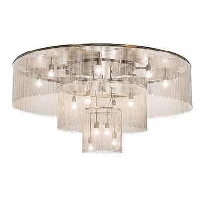 Meyda Tiffany Niagara 16 Light 72" Wide Flush Mount Ceiling Fixture - Antique Copper / Nickel Finish
