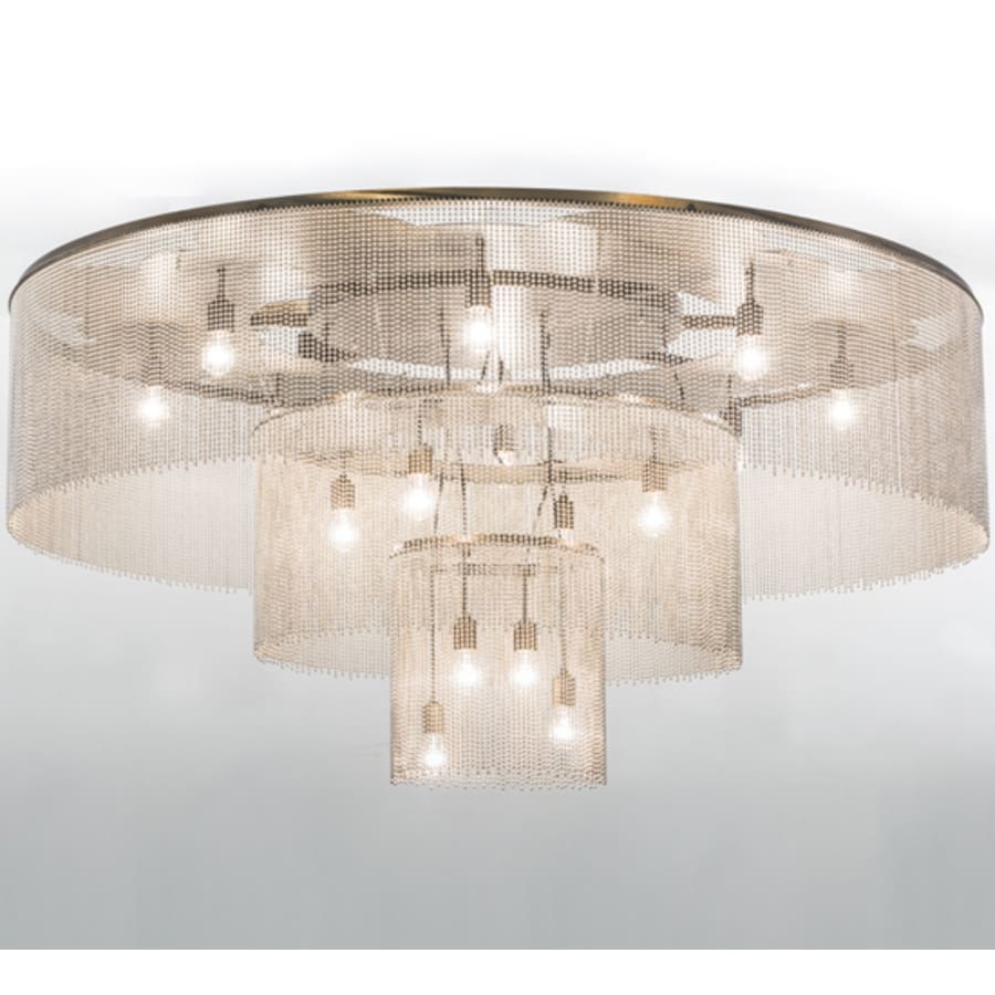 Meyda Tiffany Niagara 16 Light 72" Wide Flush Mount Ceiling Fixture - Antique Copper / Nickel Finish