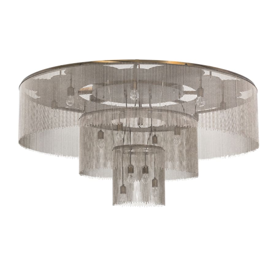 Meyda Tiffany Niagara 16 Light 72" Wide Flush Mount Ceiling Fixture - Antique Copper / Nickel Finish