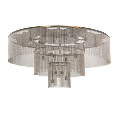 Meyda Tiffany Niagara 16 Light 72" Wide Flush Mount Ceiling Fixture - Antique Copper / Nickel Finish
