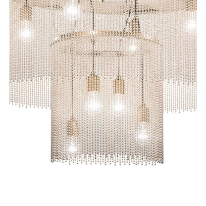 Meyda Tiffany Niagara 16 Light 72" Wide Flush Mount Ceiling Fixture - Antique Copper / Nickel Finish