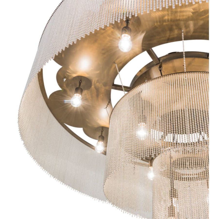 Meyda Tiffany Niagara 16 Light 72" Wide Flush Mount Ceiling Fixture - Antique Copper / Nickel Finish