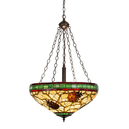 Meyda Tiffany Pinecone 4 Light 22" Wide Pendant
