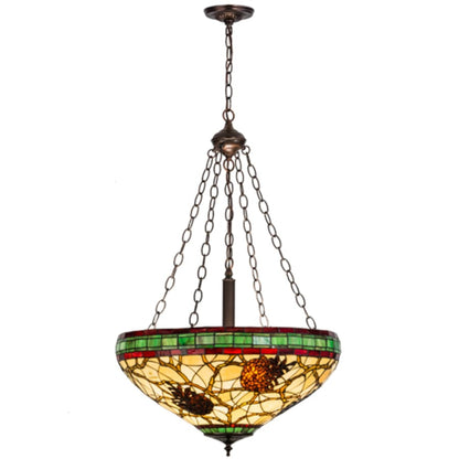 Meyda Tiffany Pinecone 4 Light 22" Wide Pendant
