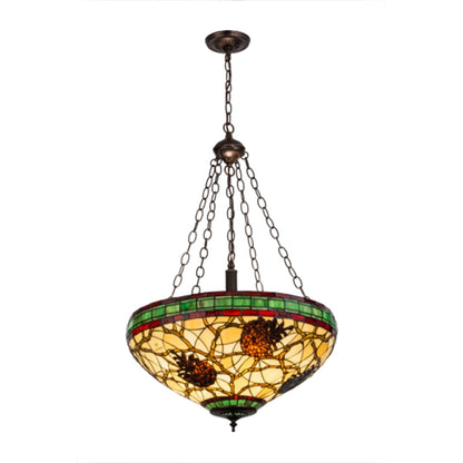 Meyda Tiffany Pinecone 4 Light 22" Wide Pendant