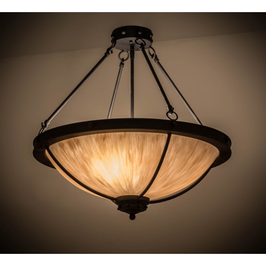 Meyda Tiffany Freya 3 Light 24" Wide Semi-Flush Bowl Ceiling Fixture - Costello Black Finish