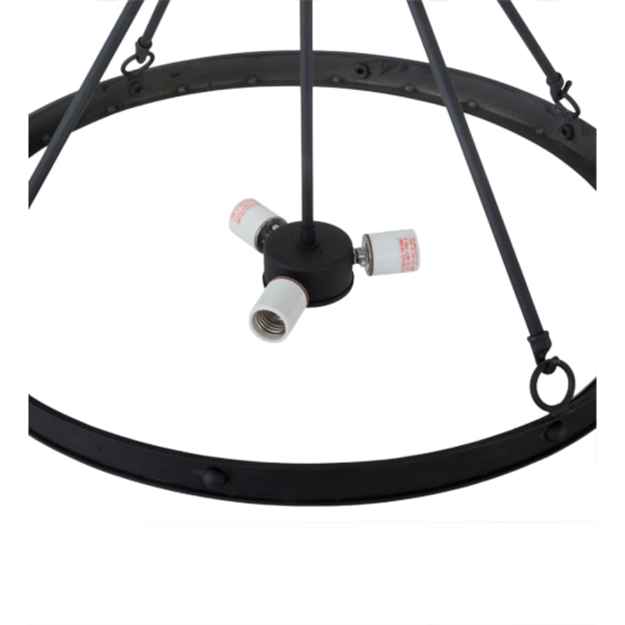 Meyda Tiffany Freya 3 Light 24" Wide Semi-Flush Bowl Ceiling Fixture - Costello Black Finish